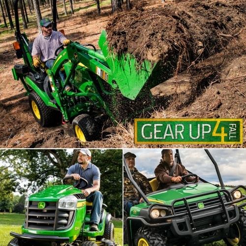 Browse sales and discounts on new John Deere tractors and equipment.