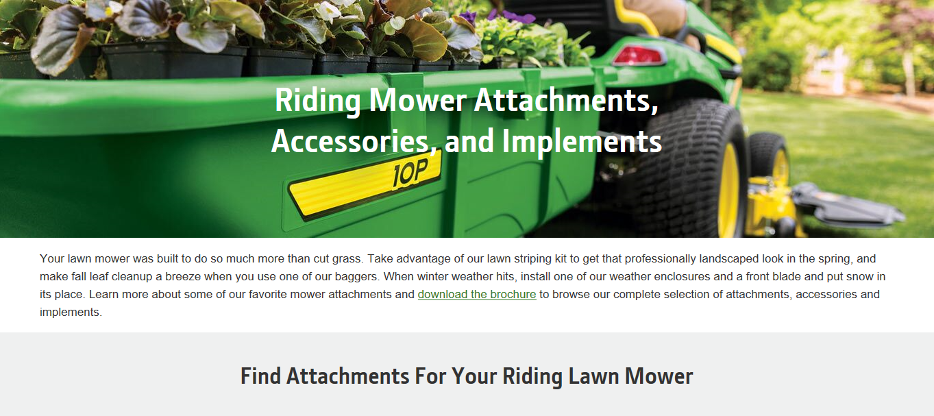 Riding Mowers and Zero Turns Mower Attachments